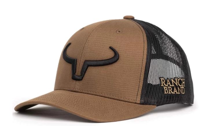 Br Ranch Hat Ranch Brand Hat - Coyote Brown/Blk Mesh/Blk Logo