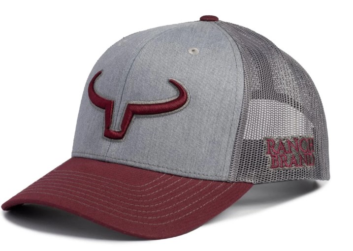 Br Ranch Hat Ranch Brand Hat - Burg/Grey /GreyMesh/Burg Logo